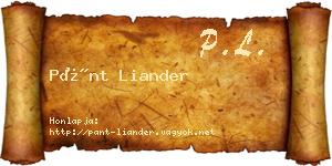 Pánt Liander névjegykártya